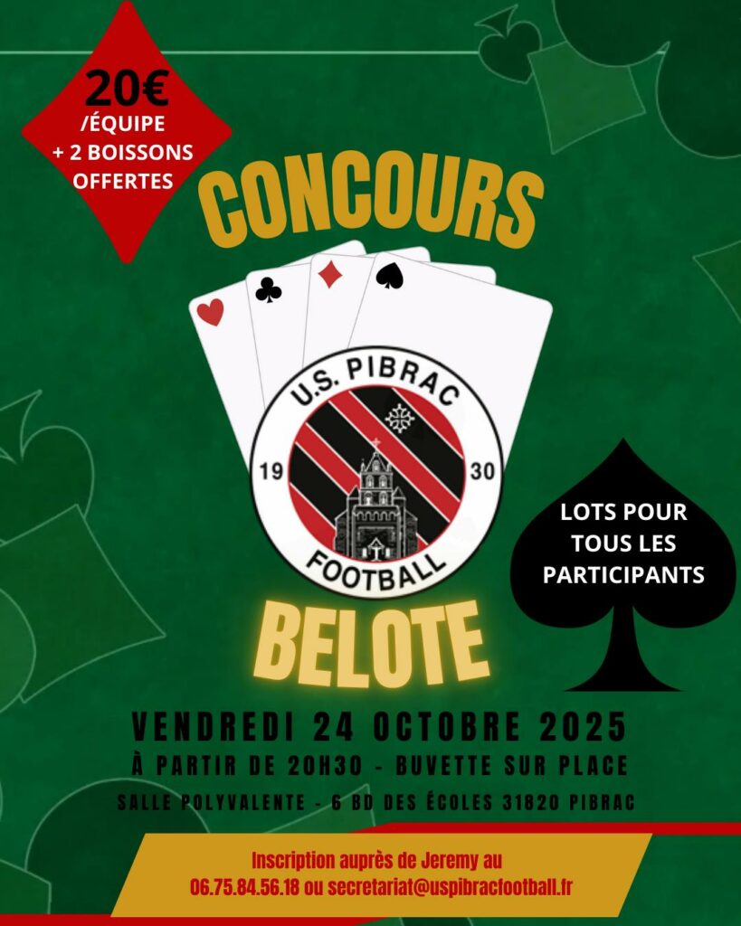Concours de belote, vendredi 24 octobre 2025